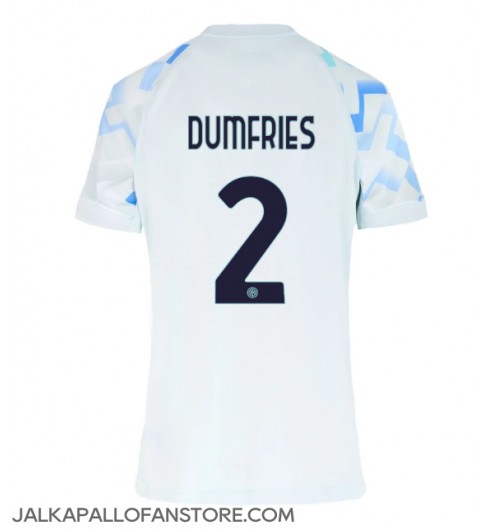 Inter Milan Denzel Dumfries #2 Vieraspaita Naisten 2025-26 Lyhythihainen Inter Milan Denzel Dumfries #2 Vieraspaita Naisten 2025-26 Lyhythihainen